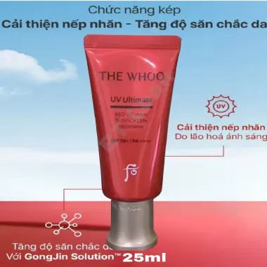 [ Mẫu Mới ] Kem chống nắng chống nhăn đông y whoo vàng Jin Hea Yoon Sun Wrinkle Sun SPF 50+/PA++++ 15