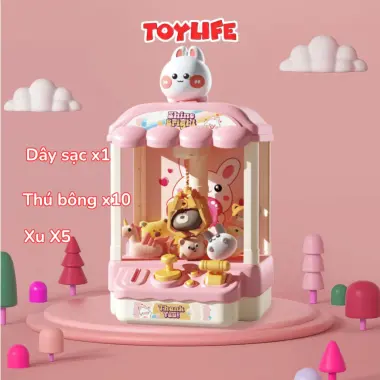 Máy Gắp Thú Bông Mini Có Đèn Nhạc Đồng Xu - Giá Rẻ 289k, Có Sạc 12 Máy Gắp Thú Bông Mini Có Đèn Nhạc Đồng Xu - Giá Rẻ 289k, Có Sạc 12