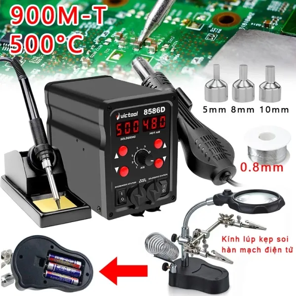 Trải nghiệm thực tế với Victool 8586D 2in1: Đánh giá hiệu năng và độ bền trong môi trường làm việc