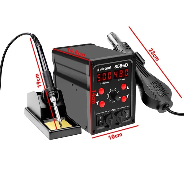 Máy khò nhiệt trạm Hàn Mini Victool 8586D 2in1 LED 760W: Đánh giá chi tiết các thông số kỹ thuật và tính năng