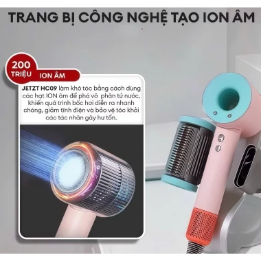 Máy Sấy Tóc Ion Âm 2.200W Siêu Nhanh 5 Đầu Tạo Kiểu Tốc Độ 3 Gió Dây 1m8 Giá Cực Rẻ Chỉ 350K