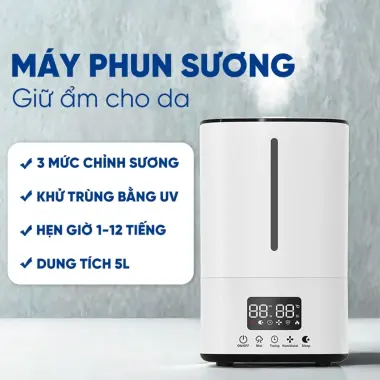 Máy Tạo Ẩm Không Khí Đa Năng 5L Giá Rẻ - Phun Sương Siêu Âm & Tinh Dầu Cho Phòng Ngủ Văn Phòng 4