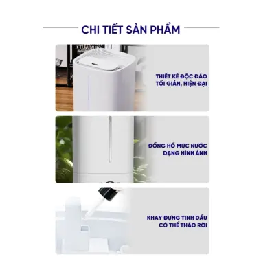 Máy Tạo Ẩm Không Khí Đa Năng 5L Giá Rẻ - Phun Sương Siêu Âm & Tinh Dầu Cho Phòng Ngủ Văn Phòng 8