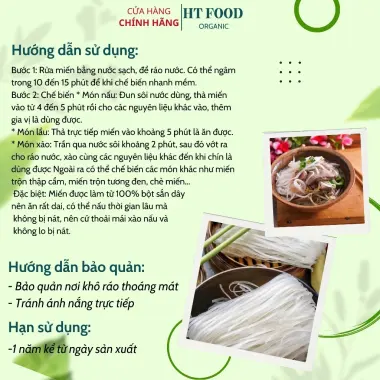 Miến Sắn Dây Tây Bắc Giảm Cân, Hỗ Trợ Tiểu Đường, Thực Dưỡng, Gym 200g HT FOOD Giá Tốt