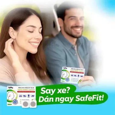 Miếng Dán Chống Say Tàu Xe Thảo Dược SAFEFIT Giảm Say, Chóng Mặt, Buồn Nôn 3 Miếng Dán Chống Say Tàu Xe Thảo Dược SAFEFIT Giảm Say, Chóng Mặt, Buồn Nôn 3
