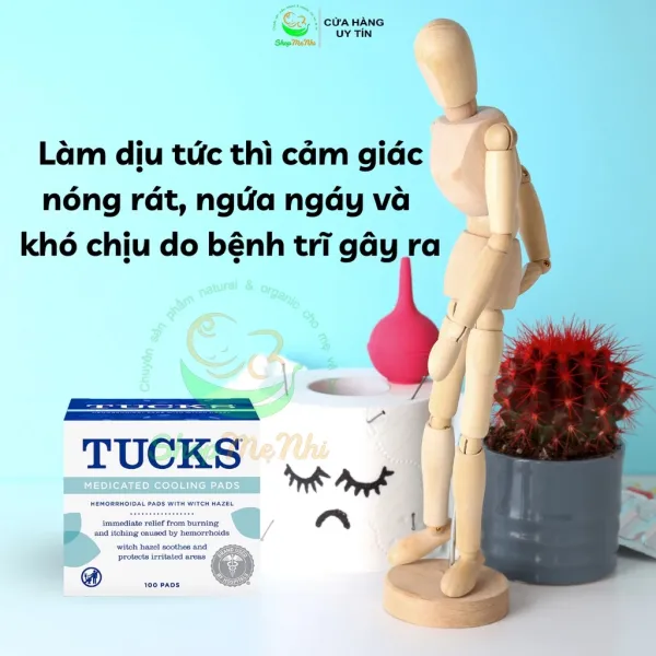 Hình ảnh sản phẩm Miếng dán lạnh giảm đau sau sinh TUCKS Medicated Cooling Pads 100 miếng.