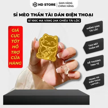 Miếng Dán Mèo Thần Tài Mạ Vàng 24K - Sỉ 100c - Dán Điện Thoại, Ví, Ưu Đãi 95.000Đ 2 Miếng Dán Mèo Thần Tài Mạ Vàng 24K - Sỉ 100c - Dán Điện Thoại, Ví, Ưu Đãi 95.000Đ 2