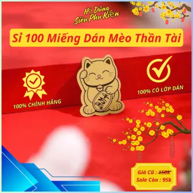 Miếng Dán Mèo Thần Tài Mạ Vàng 24K - Sỉ 100c - Dán Điện Thoại, Ví, Ưu Đãi 95.000Đ 3 Miếng Dán Mèo Thần Tài Mạ Vàng 24K - Sỉ 100c - Dán Điện Thoại, Ví, Ưu Đãi 95.000Đ 3