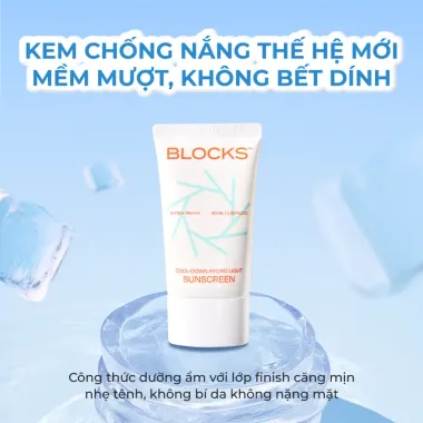 [Mịn Mướt - Thấm Siêu Nhanh] Kem Chống Nắng Mát Da Dưỡng Ẩm BLOCKS COOL-DOWN HYDRO LIGHT SUNSCREEN SPF50+ PA++++ 4