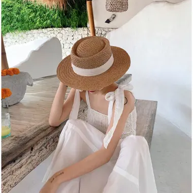 Mũ Cói Panama Đi Biển Chống Nắng Vành Rộng Dây Nịt Vintage Giá Cực Sốc 49K 40 Mũ Cói Panama Đi Biển Chống Nắng Vành Rộng Dây Nịt Vintage Giá Cực Sốc 49K 40