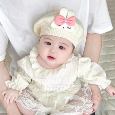 Mũ Nồi Hoa Len Dệt Kim Cho Bé Gái Sơ Sinh Mùa Đông Ấm Áp Giảm Giá 38.448 VND 6