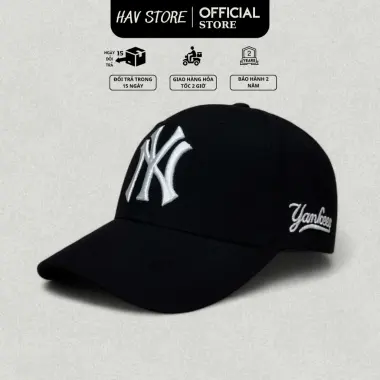Mũ Nón Lưỡi Trai MLB NY Thêu Chữ Đen Trắng Nam Nữ Giảm 129k 5