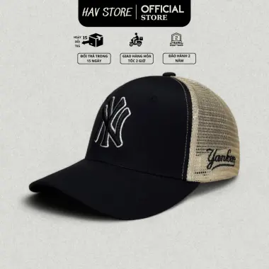 Mũ Nón Lưỡi Trai MLB NY Thêu Chữ Đen Trắng Nam Nữ Giảm 129k 7