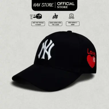 Mũ Nón Lưỡi Trai MLB NY Thêu Chữ Đen Trắng Nam Nữ Giảm 129k 10