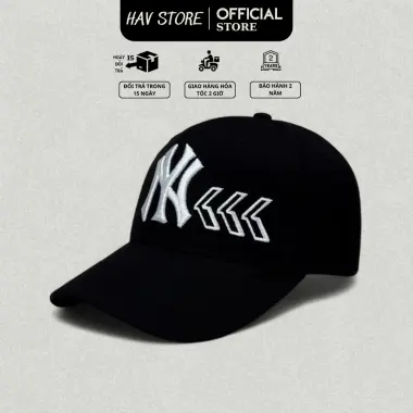 Mũ Nón Lưỡi Trai MLB NY Thêu Chữ Đen Trắng Nam Nữ Giảm 129k 13