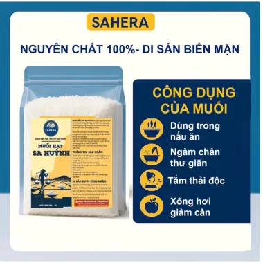 Muối biển thô Sa Huỳnh SaHera tự nhiên sạch giàu khoáng nguyên chất giá 15k