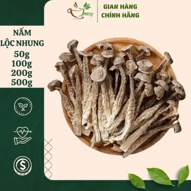 Nấm Lộc Nhung 500g Khô (Nấm Nhung Hươu) Hàng Chuẩn Loại 1, Không Vụn Nguyên Thân Dài, Đẹp - Treesy Thảo Mộc