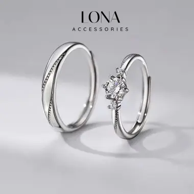 Nhẫn Đôi Bạc Nam Nữ Đính Kim Cương Giảm 20% - Bạc Ý Cao Cấp, Tặng Hộp, Giá 128k 4 Nhẫn Đôi Bạc Nam Nữ Đính Kim Cương Giảm 20% - Bạc Ý Cao Cấp, Tặng Hộp, Giá 128k 4