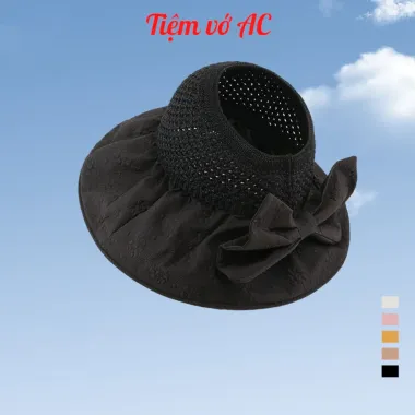 Nón Nữ Đi Biển Gấp Gọn - M04 Giá Rẻ 15.000đ Nhiều Màu Thời Trang Du Lịch Hở Đỉnh Vành Rộng