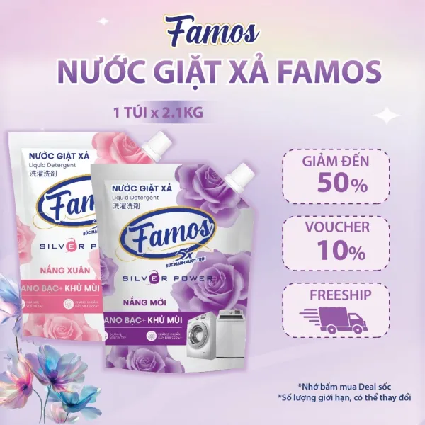 Cách dùng Nước Giặt Xả Famos Nano Bạc Lưu Hương để áo quần luôn thơm mát