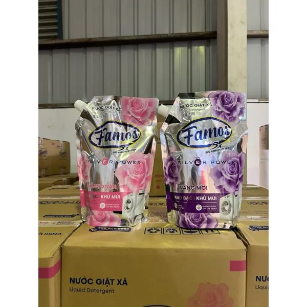 Hình ảnh sản phẩm Nước Giặt Xả Famos Nano Bạc Lưu Hương Khử Mùi Tốt 2.1kg/3.2kg Giảm 16k chỉ còn 58k