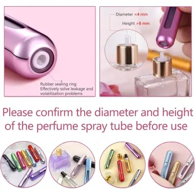 Nước Hoa Atomizer Chai Mini Di Động Bơm Xịt Có Thể Đổ Lại 5ml Bỏ Túi Kích Thước Du Lịch Cho Nước Hoa 6