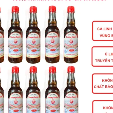 Nước Mắm Cá Linh Thượng Nguồn 5L - 10 Chai 500ml - Không Đường, Bảo Quản - Giá Tốt 550k