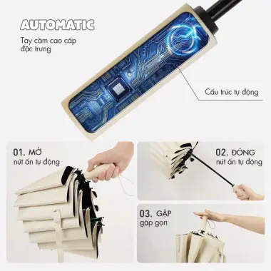 Ô Che Mưa - Ô Dù Che Nắng Tự Động 12 Cánh Thép Cứng Giá Rẻ 61500đ 7