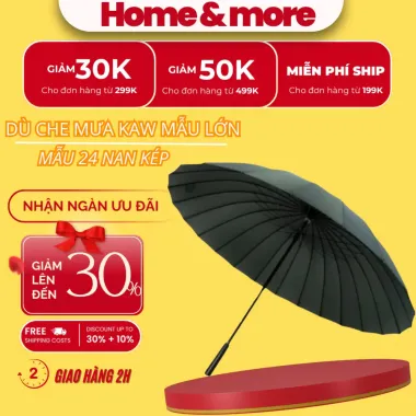 Ô Dù Siêu To 24 Nan Kép Cứng Cáp Thép Chống Gỉ - Giảm Giá 129.000đ Thay 162.540đ 1