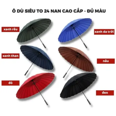 Ô Dù Siêu To 24 Nan Kép Cứng Cáp Thép Chống Gỉ - Giảm Giá 129.000đ Thay 162.540đ 5