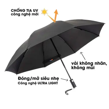 Ô dù tự động cao cấp Nason Smoothy - Che nắng mưa, chống UV99%, giá chỉ 260k 4 Ô dù tự động cao cấp Nason Smoothy - Che nắng mưa, chống UV99%, giá chỉ 260k 4