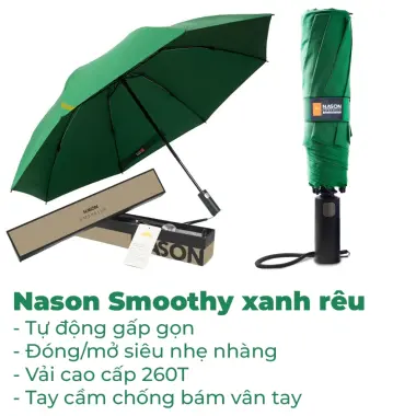 Ô dù tự động cao cấp Nason Smoothy - Che nắng mưa, chống UV99%, giá chỉ 260k 11 Ô dù tự động cao cấp Nason Smoothy - Che nắng mưa, chống UV99%, giá chỉ 260k 11