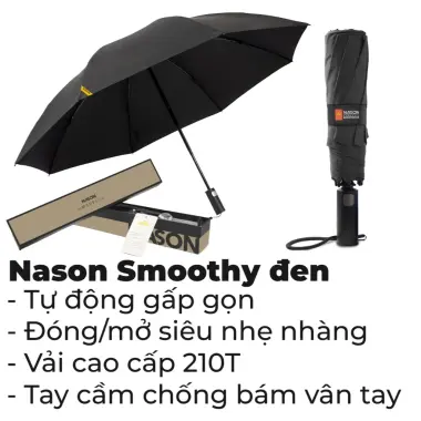 Ô dù tự động cao cấp Nason Smoothy - Che nắng mưa, chống UV99%, giá chỉ 260k 12 Ô dù tự động cao cấp Nason Smoothy - Che nắng mưa, chống UV99%, giá chỉ 260k 12