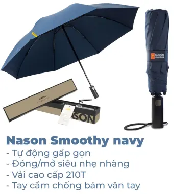 Ô dù tự động cao cấp Nason Smoothy - Che nắng mưa, chống UV99%, giá chỉ 260k 13 Ô dù tự động cao cấp Nason Smoothy - Che nắng mưa, chống UV99%, giá chỉ 260k 13