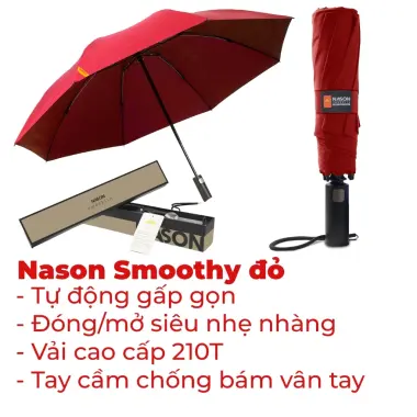 Ô dù tự động cao cấp Nason Smoothy - Che nắng mưa, chống UV99%, giá chỉ 260k 14 Ô dù tự động cao cấp Nason Smoothy - Che nắng mưa, chống UV99%, giá chỉ 260k 14