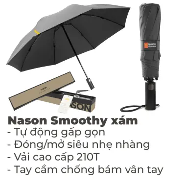 Ô dù tự động cao cấp Nason Smoothy - Che nắng mưa, chống UV99%, giá chỉ 260k 15 Ô dù tự động cao cấp Nason Smoothy - Che nắng mưa, chống UV99%, giá chỉ 260k 15