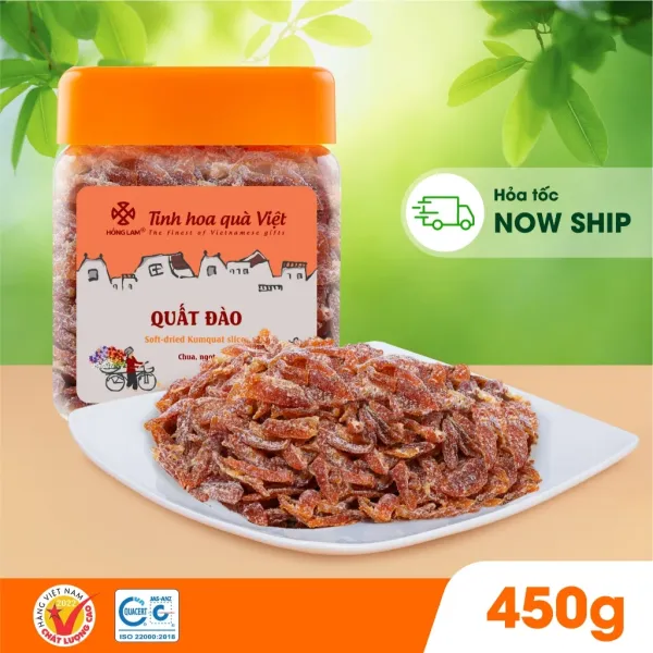 Hình ảnh sản phẩm Ô mai Quất đào Hồng Lam - Vị chua ngọt thanh mát, hộp 200gr, 250gr, 450gr, giá chỉ 93.500 đồng