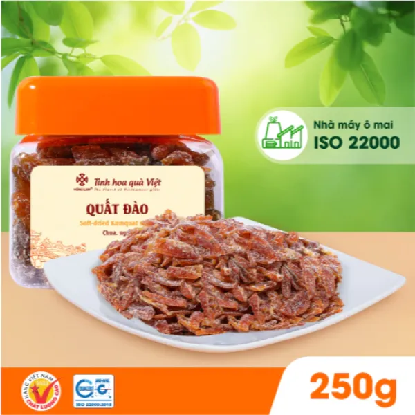 Hình ảnh sản phẩm Ô mai Quất đào Hồng Lam - Vị chua ngọt thanh mát, hộp 200gr, 250gr, 450gr, giá chỉ 93.500 đồng