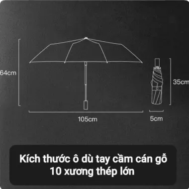 Ô Tự Động 84 Nan Gấp 3 Cán Gỗ Cao Cấp Chống UV - Giảm 32% còn 110k 10 Ô Tự Động 84 Nan Gấp 3 Cán Gỗ Cao Cấp Chống UV - Giảm 32% còn 110k 10