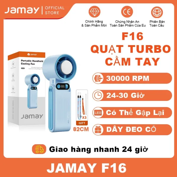 Hình ảnh sản phẩm Quạt Cầm Tay Jamay Fan F5Pro - 30H 10000mAh Chống Gió Mạnh 199 Độ Mát Siêu Tốc Giá Chỉ 239K
