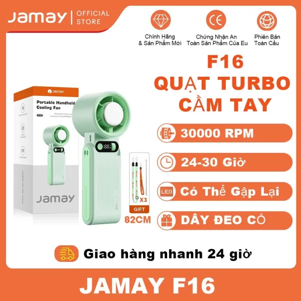 Hình ảnh sản phẩm Quạt Cầm Tay Jamay Fan F5Pro - 30H 10000mAh Chống Gió Mạnh 199 Độ Mát Siêu Tốc Giá Chỉ 239K
