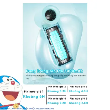 Quạt Cầm Tay Mini Doraemon N610 Turbo Màn LED 3000mAh Giảm Giá Cực Sấu Chỉ 365k 7 Quạt Cầm Tay Mini Doraemon N610 Turbo Màn LED 3000mAh Giảm Giá Cực Sấu Chỉ 365k 7