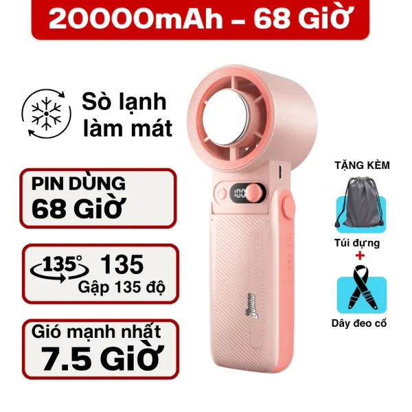 Hình ảnh sản phẩm Quạt Cầm Tay Mini Jotaro Siêu Bền 68 Giờ Pin 20000mAh Tốc Độ Cao Cấp Giá Rẻ
