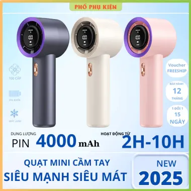 Quạt Cầm Tay Mini N68 4000mAh Sạc Lại Gió Mạnh 100 Tốc Độ Turbo Giá Rẻ Chỉ 30k 2