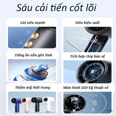 Quạt Cầm Tay Mini N68 4000mAh Sạc Lại Gió Mạnh 100 Tốc Độ Turbo Giá Rẻ Chỉ 30k 4