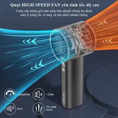 Quạt cầm tay mini NEVAKI GS1 pin 4000mAh tốc độ gió 100 cấp điều chỉnh màn hình kỹ thuật số 3 Quạt cầm tay mini NEVAKI GS1 pin 4000mAh tốc độ gió 100 cấp điều chỉnh màn hình kỹ thuật số 3