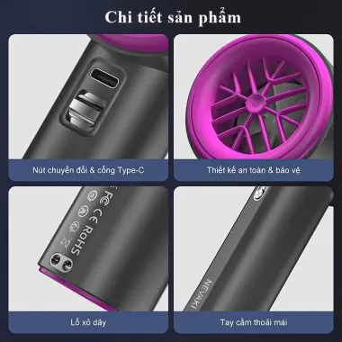 Quạt cầm tay mini NEVAKI GS1 pin 4000mAh tốc độ gió 100 cấp điều chỉnh màn hình kỹ thuật số 7 Quạt cầm tay mini NEVAKI GS1 pin 4000mAh tốc độ gió 100 cấp điều chỉnh màn hình kỹ thuật số 7
