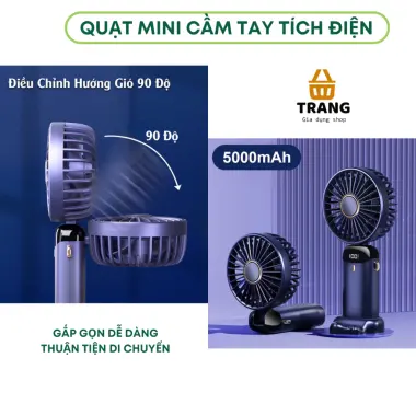 Quạt Cầm Tay Mini Sạc Điện Pin 10000mAh Gấp Gọn 5 Tốc Độ Giá Cực Sốc Chỉ 179k 8