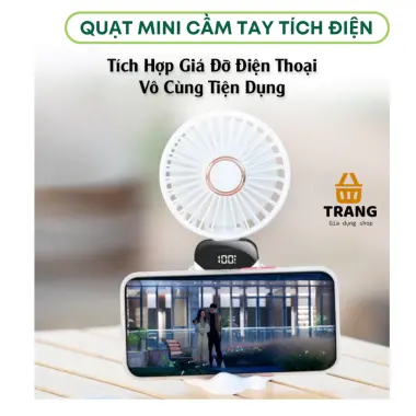 Quạt Cầm Tay Mini Sạc Điện Pin 10000mAh Gấp Gọn 5 Tốc Độ Giá Cực Sốc Chỉ 179k 9