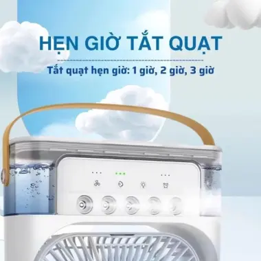 Quạt Điều Hoà Hơi Nước Mini 600ml 3 Chế Độ Gió 5 Vòi Sương LED 7 Màu Giá Cực Sốc 99K 8 Quạt Điều Hoà Hơi Nước Mini 600ml 3 Chế Độ Gió 5 Vòi Sương LED 7 Màu Giá Cực Sốc 99K 8